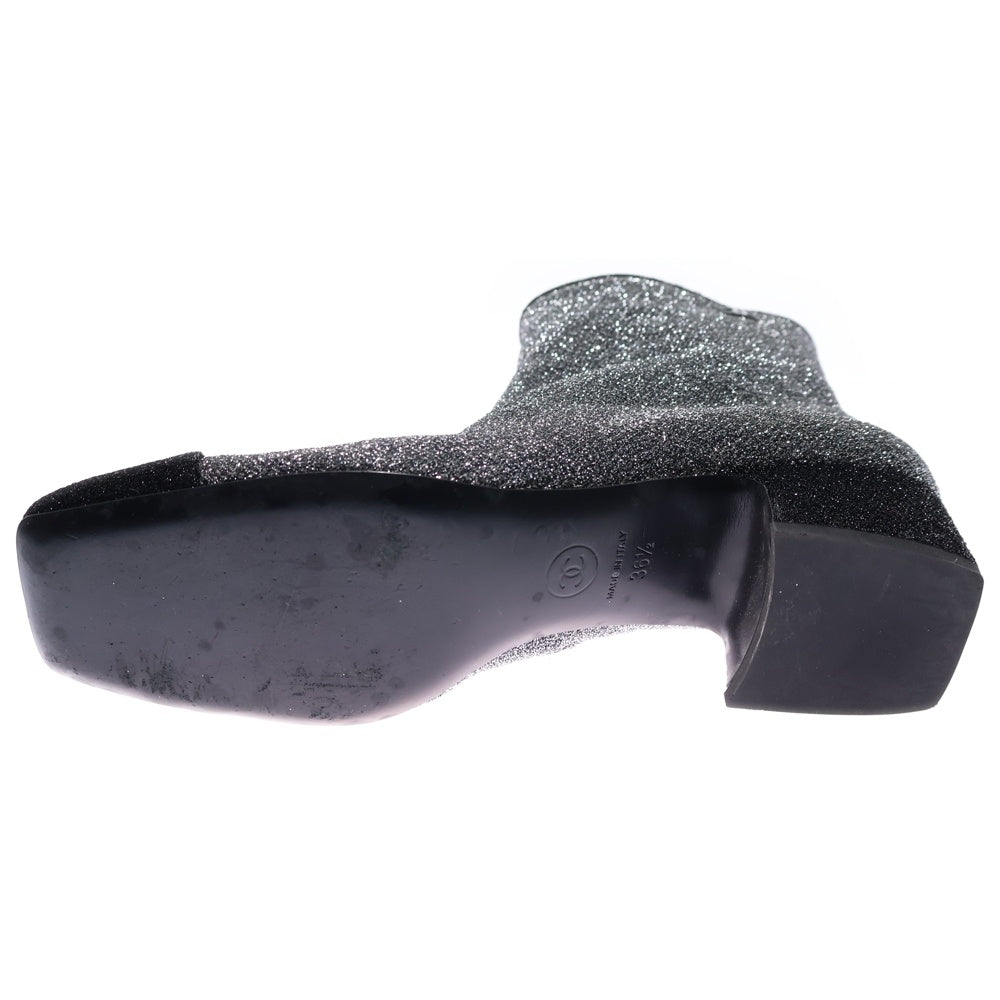 シャネル CHANEL ココマーク ショートブーツ チャンキーヒール 革 黒 brand-td-store_h10-st40119