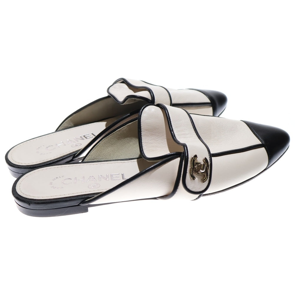 CHANEL(シャネル) ココマーク ターンロック レザー パイピング