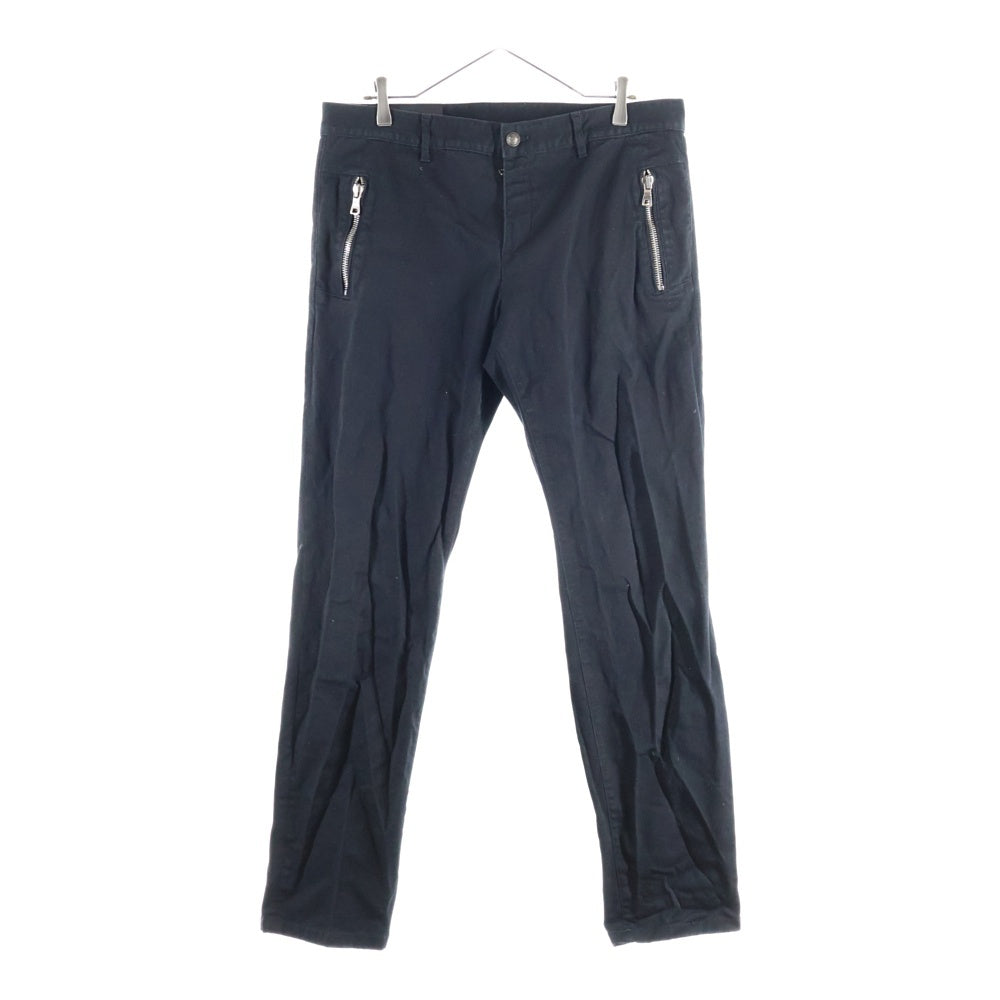 BALMAIN(バルマン) Bロゴプリント ジップポケット コットン テーパードパンツ ブラック SH05402Z519