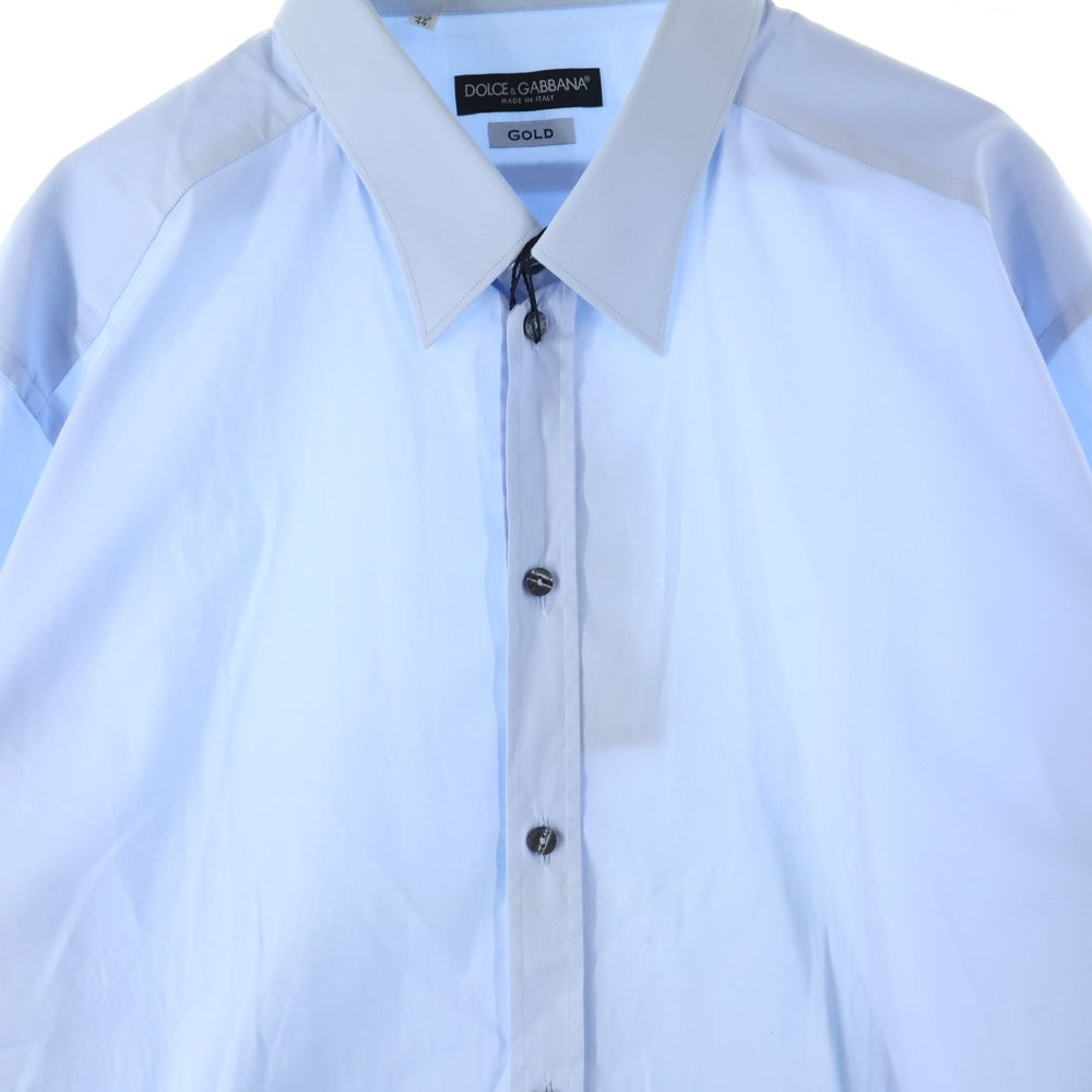 DOLCE & GABBANA(ドルチェアンドガッバーナ) バックプリーツ コットン 長袖シャツ ライトブルー G5625T/FUEAJ