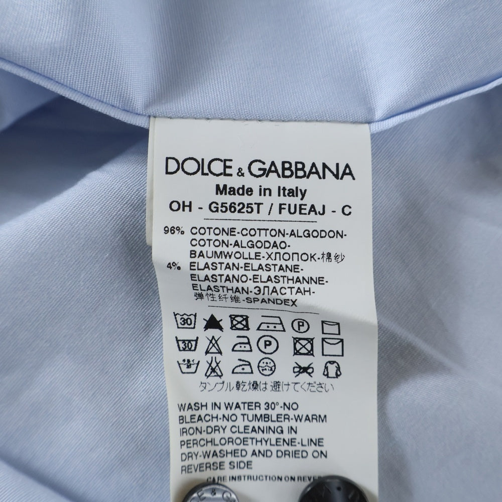 DOLCE & GABBANA(ドルチェアンドガッバーナ) バックプリーツ コットン 長袖シャツ ライトブルー G5625T/FUEAJ