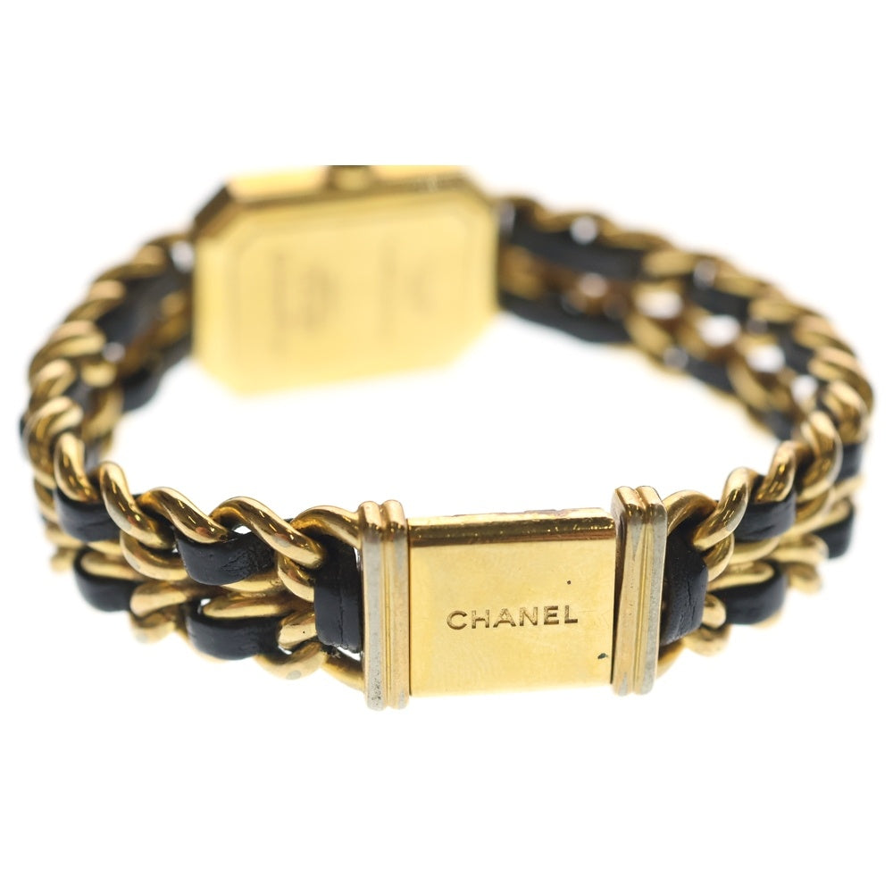 CHANEL(シャネル) プルミエールL 黒文字盤 GP×革/QZ H0001 腕時計 レディース