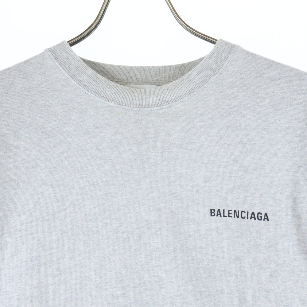 BALENCIAGA(バレンシアガ) バックロゴプリント クルーネック 半袖Tシャツ カットソー グレー 612965
