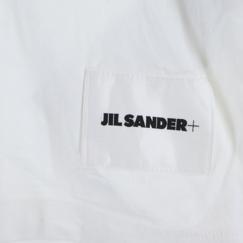 JIL SANDER(ジルサンダー) ラベルロゴ クルーネック 半袖Tシャツ カットソー ホワイト JPUU706530 MU248808
