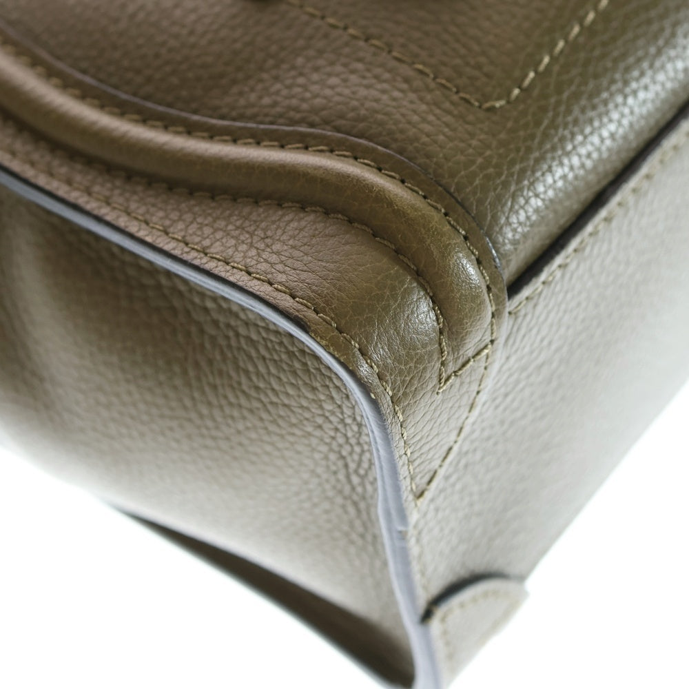 CELINE(セリーヌ) ラゲージ ナノ カーキ レザー 2wayハンドバッグ