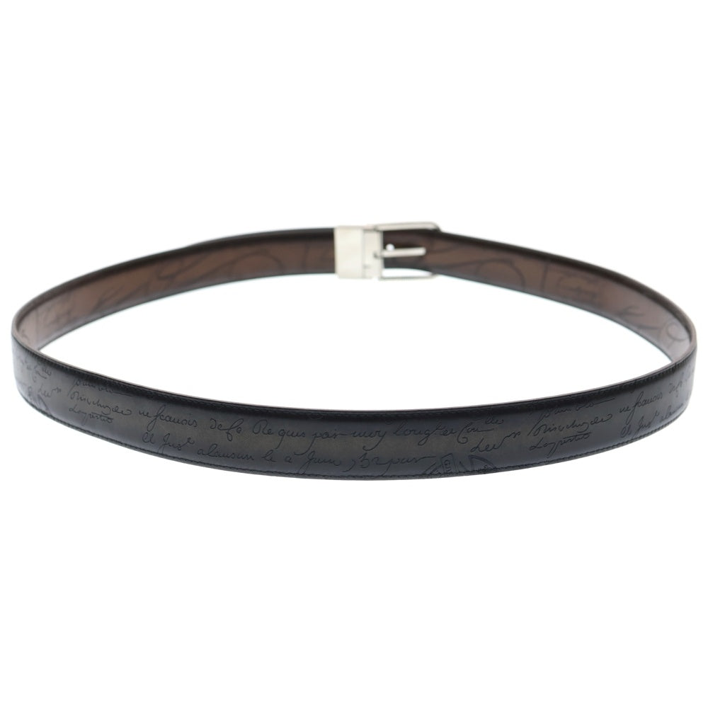 Berluti(ベルルッティ) カリグラフィ ベルト ブラウン×ブラック スクリットレザー リバーシブル