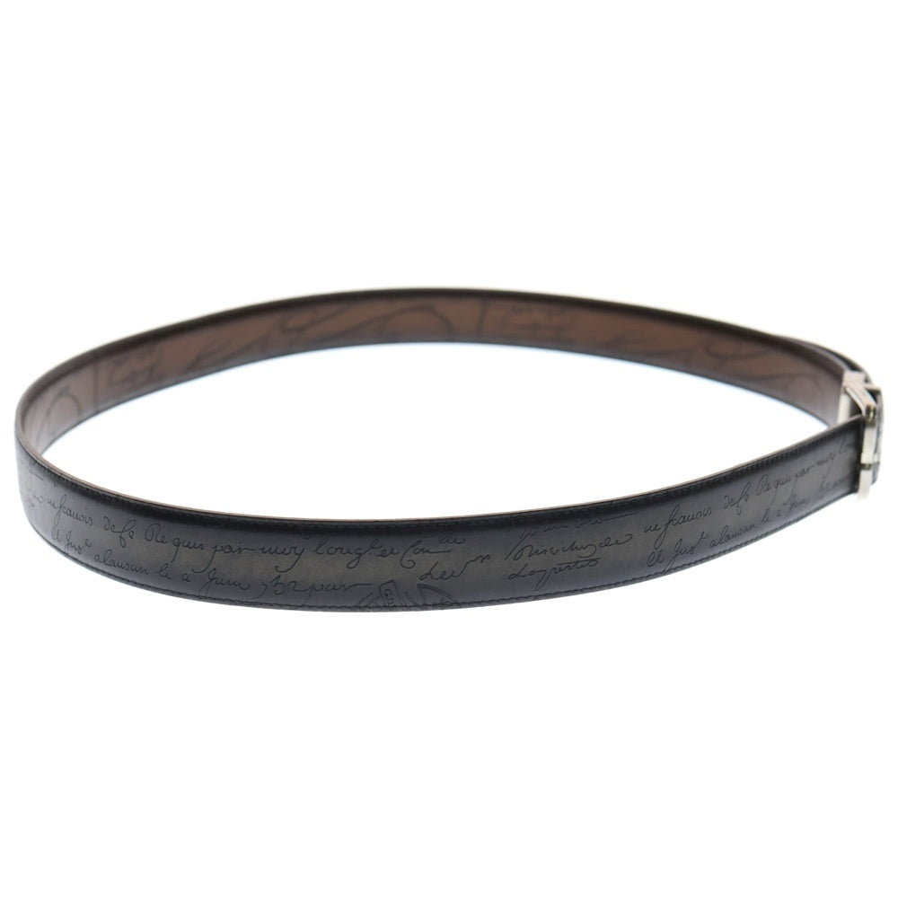 Berluti(ベルルッティ) カリグラフィ ベルト ブラウン×ブラック スクリットレザー リバーシブル