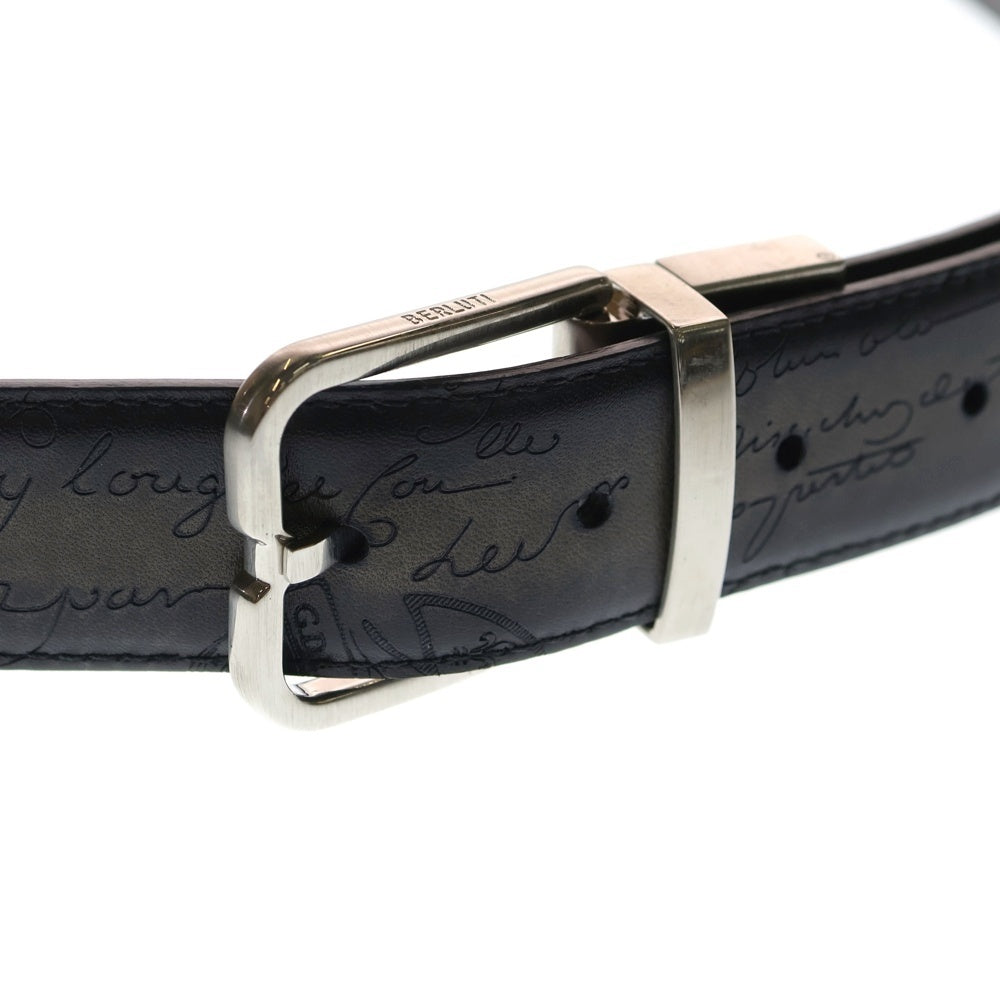Berluti(ベルルッティ) カリグラフィ ベルト ブラウン×ブラック スクリットレザー リバーシブル