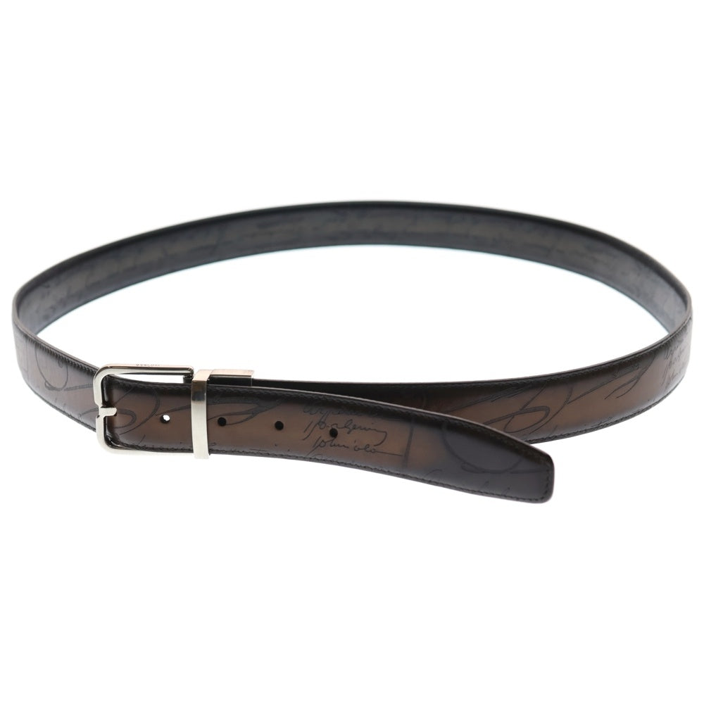 Berluti(ベルルッティ) カリグラフィ ベルト ブラウン×ブラック スクリットレザー リバーシブル