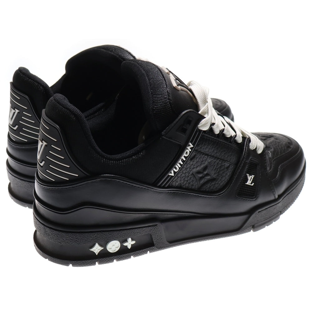 LOUIS VUITTON(ルイヴィトン) LVトレイナー ライン ラバーロゴ モノグラム アンプラント レザー レースアップ ローカットシューズ スニーカー ブラック 1AAREV