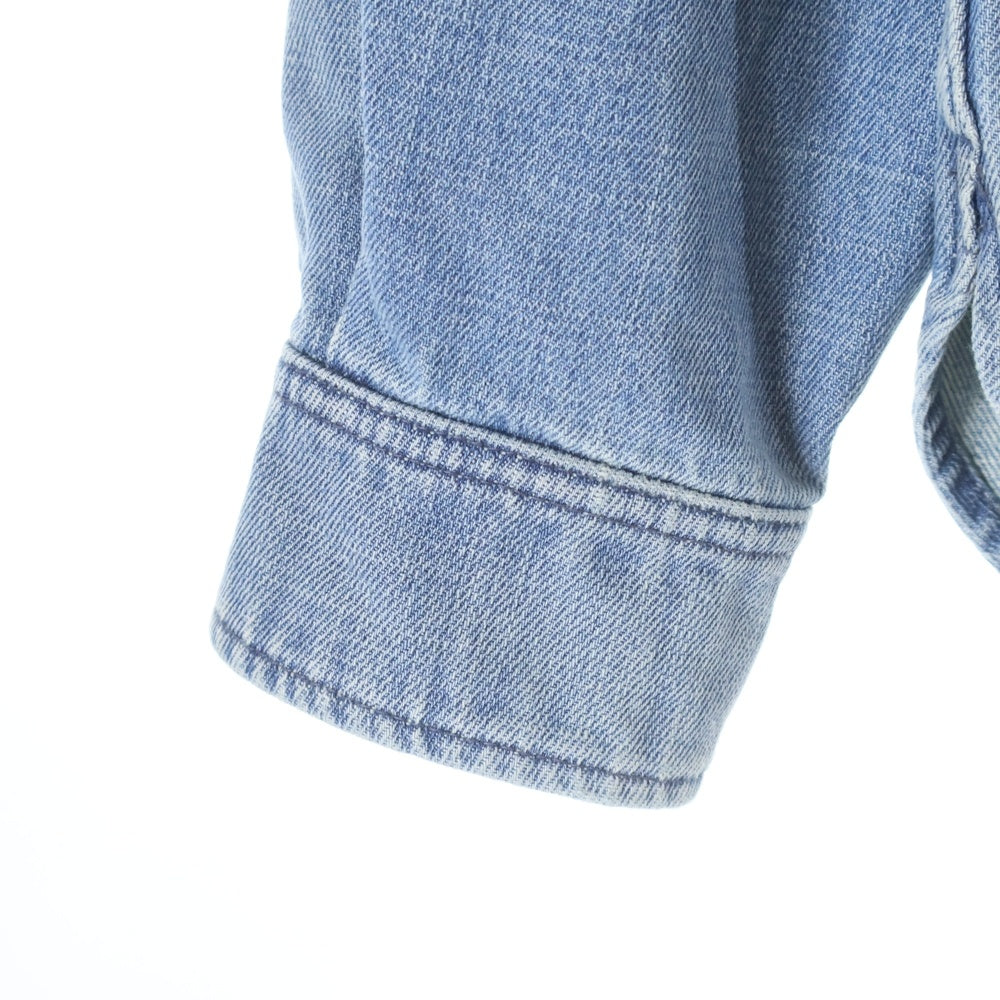 SAINT LAURENT PARIS(サンローランパリ) ウォッシュ加工 オーバーサイズ スナップボタン デニムシャツ インディゴ 604792