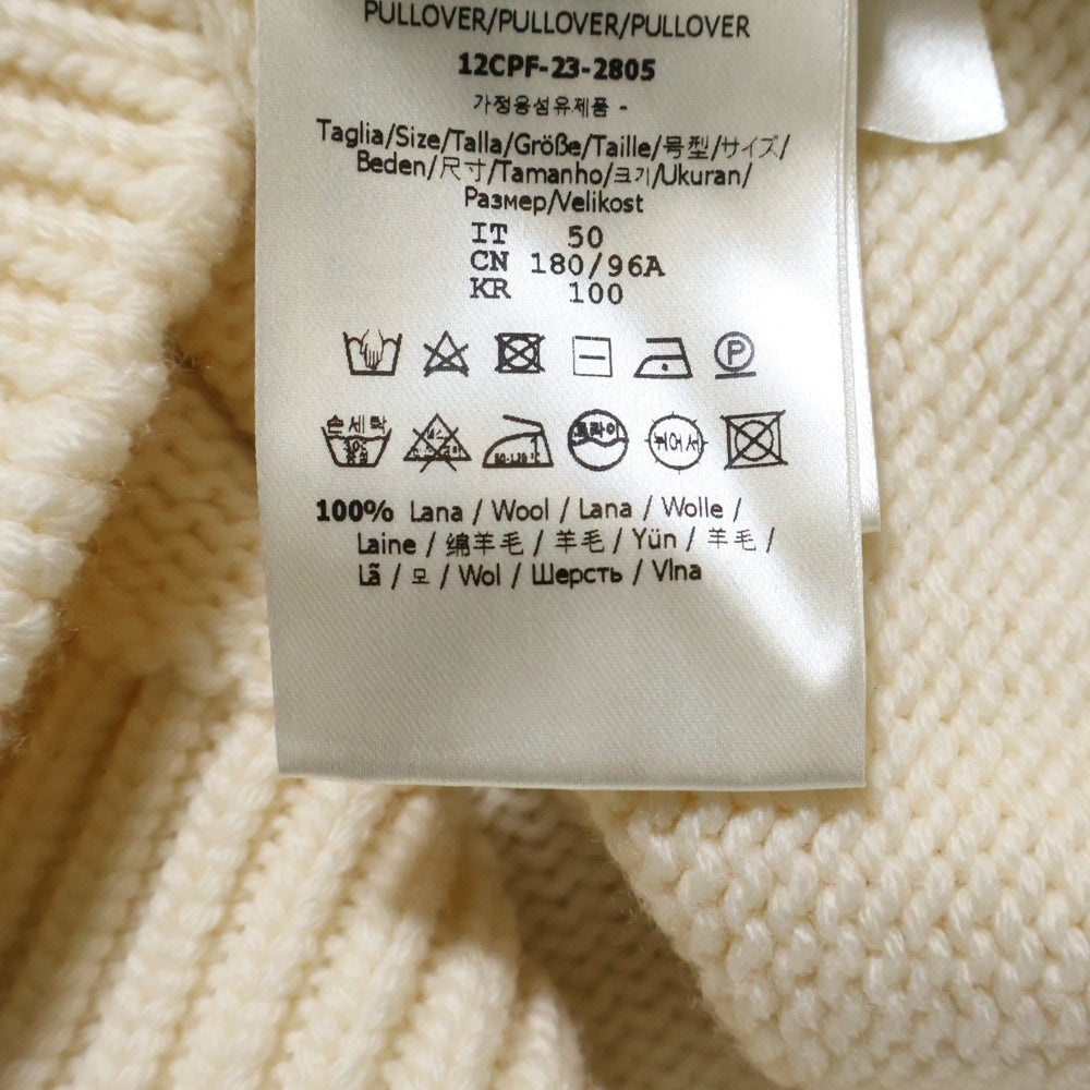 FENDI(フェンディ) ロゴジャガード ウール クルーネック プルオーバー 長袖ニット セーター アイボリー FZZ387 A3M3 レディース