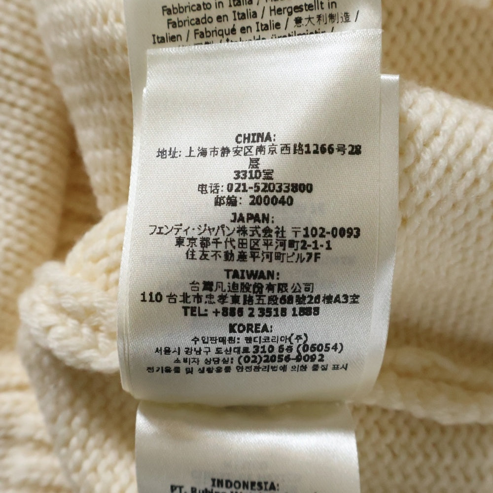 FENDI(フェンディ) ロゴジャガード ウール クルーネック プルオーバー 長袖ニット セーター アイボリー FZZ387 A3M3 レディース