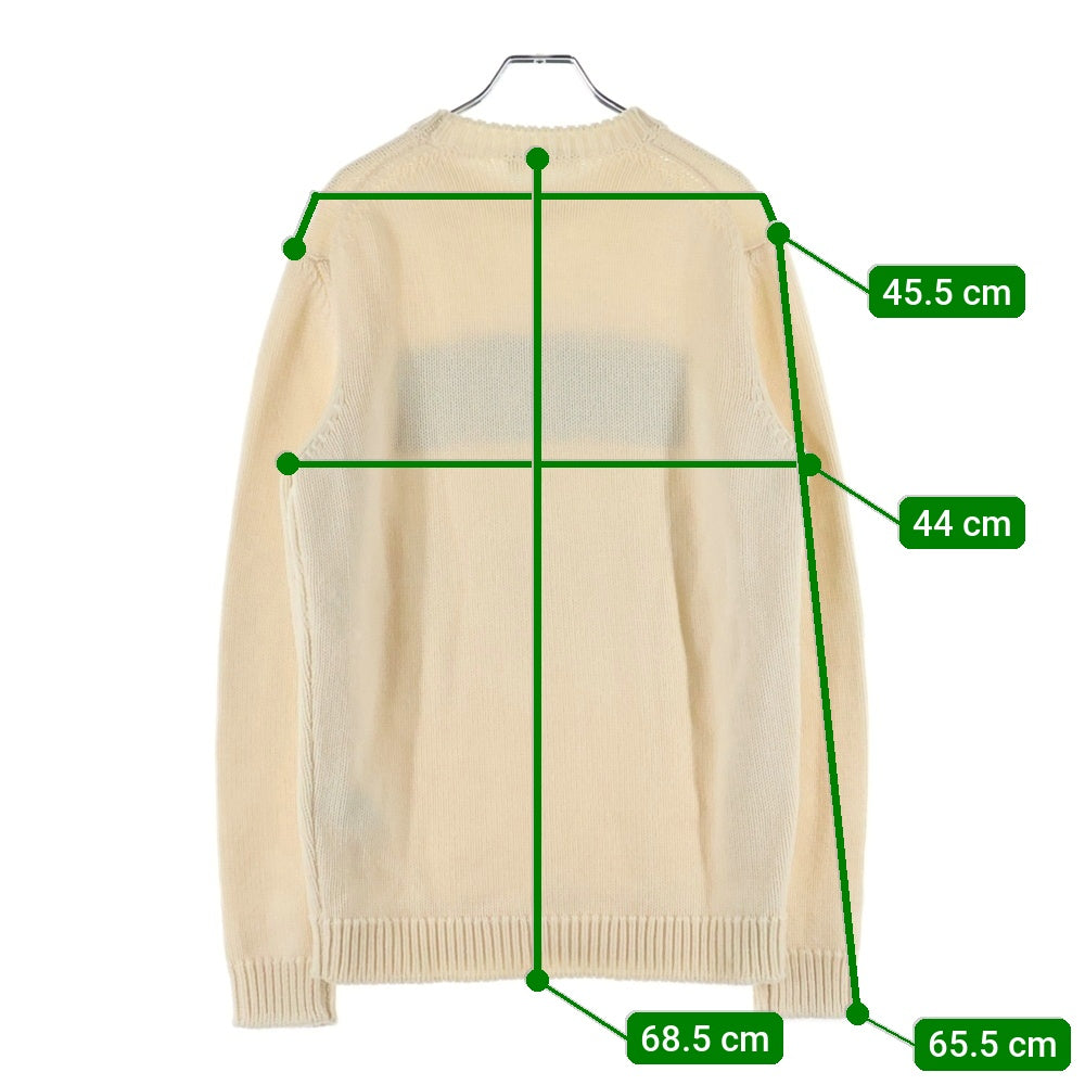 FENDI(フェンディ) ロゴジャガード ウール クルーネック プルオーバー 長袖ニット セーター アイボリー FZZ387 A3M3 レディース