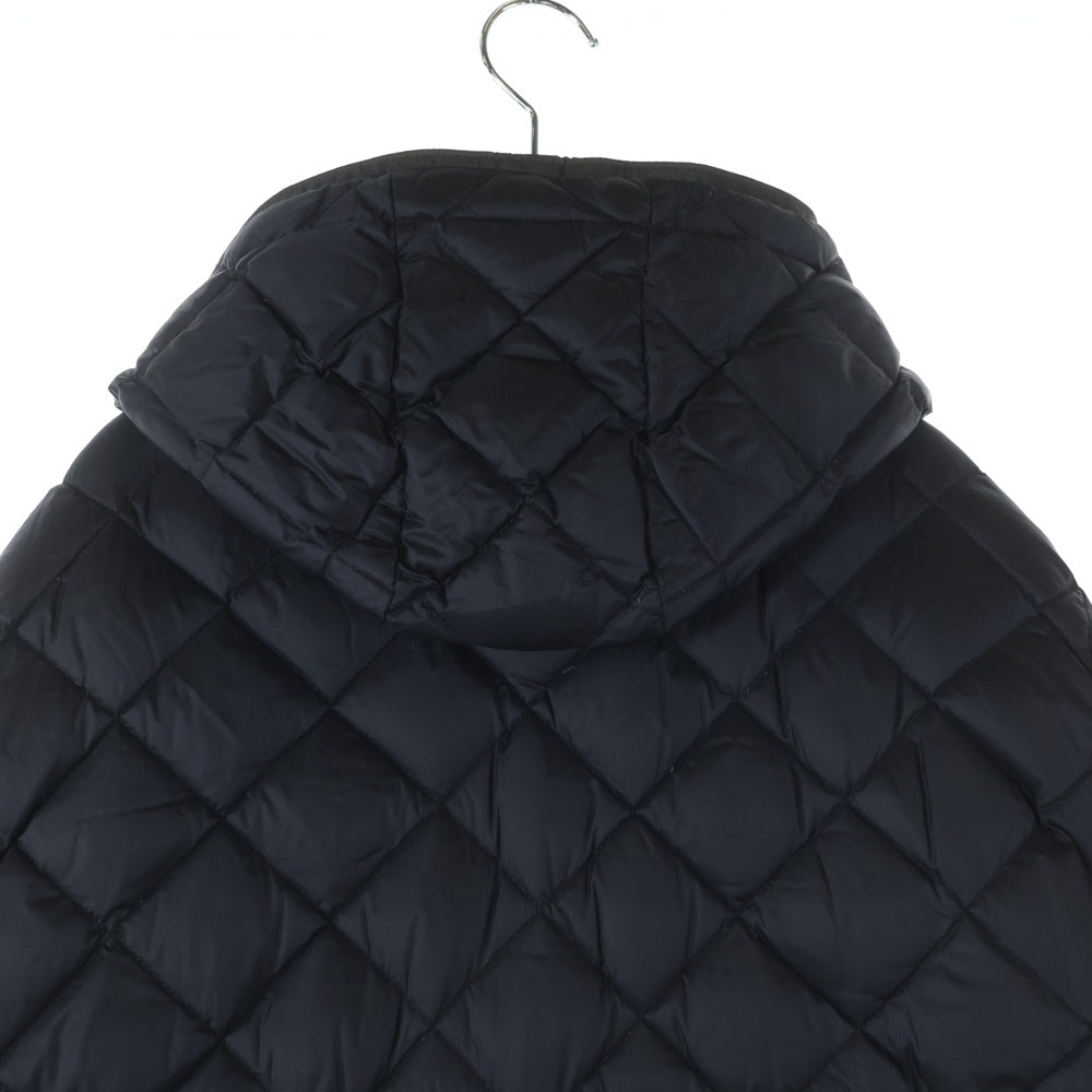 MONCLER(モンクレール) 15AW GIMBERT ギンベール ワッペンロゴ キルティング ウール切り替え フーデッド ジップアップ ダウンジャケット ブラック/グレー A20914136585 53329 レディース