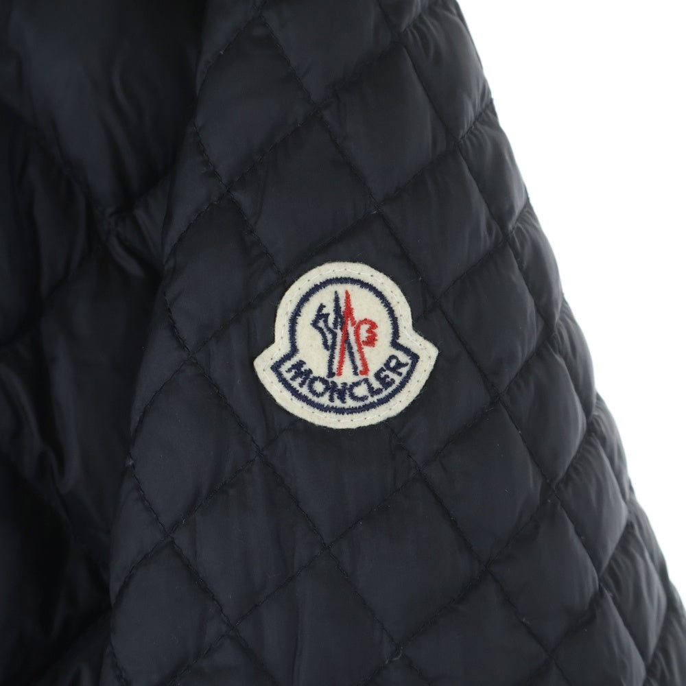 MONCLER(モンクレール) 15AW GIMBERT ギンベール ワッペンロゴ キルティング ウール切り替え フーデッド ジップアップ ダウンジャケット ブラック/グレー A20914136585 53329 レディース