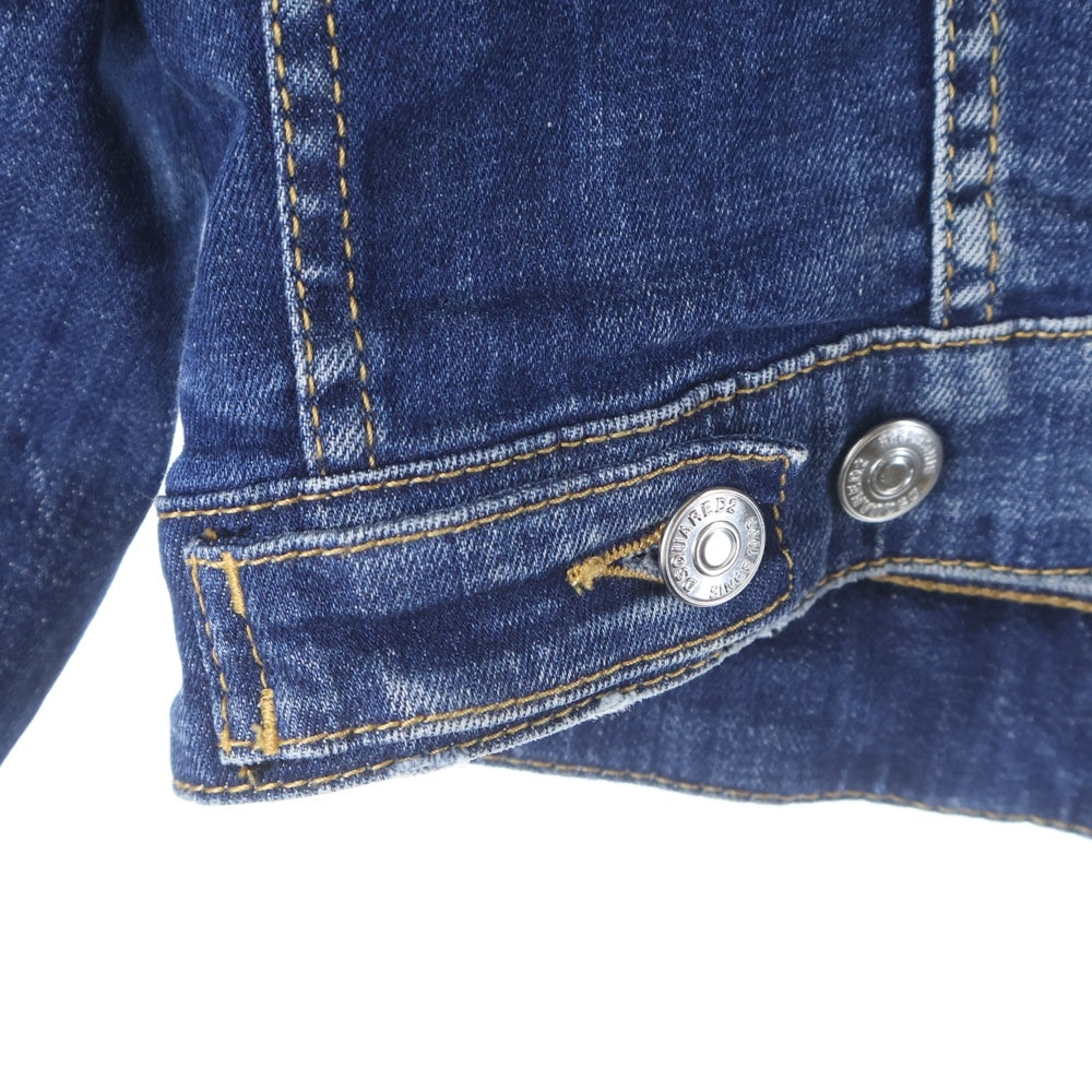 DSQUARED2(ディースクエアード) ダメージ加工 ペイント デニム トラッカージャケット インディゴ S74AM1425 S30342