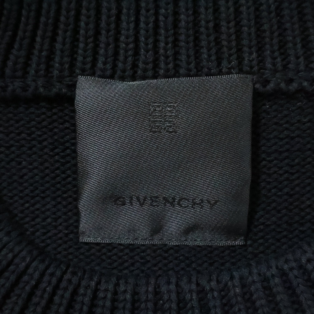 GIVENCHY(ジバンシィ) 4G ロゴジャガード クルーネック プルオーバー コットン 長袖ニット セーター ブラック BM90G9401M