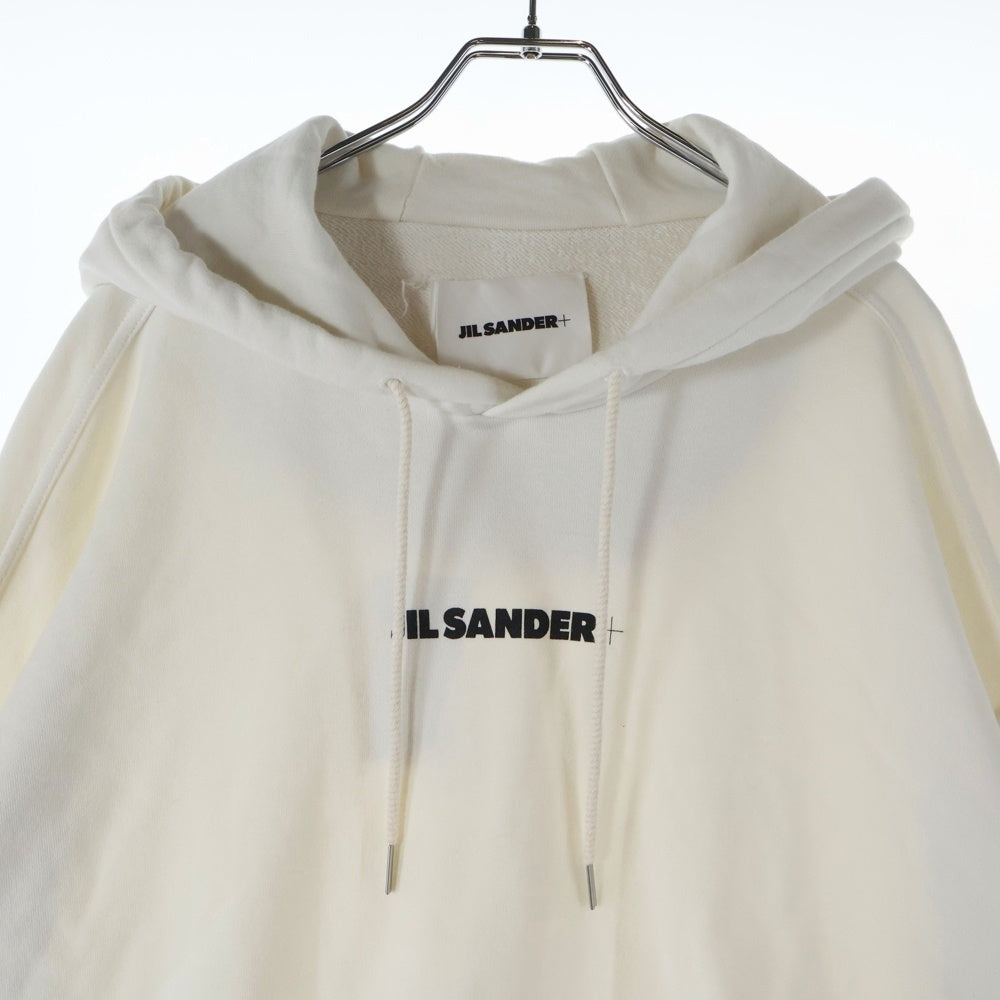 JIL SANDER +(ジルサンダープラス) 22AW ロゴプリント プルオーバースウェットパーカー フーディー ホワイト J47GU0002 J45050