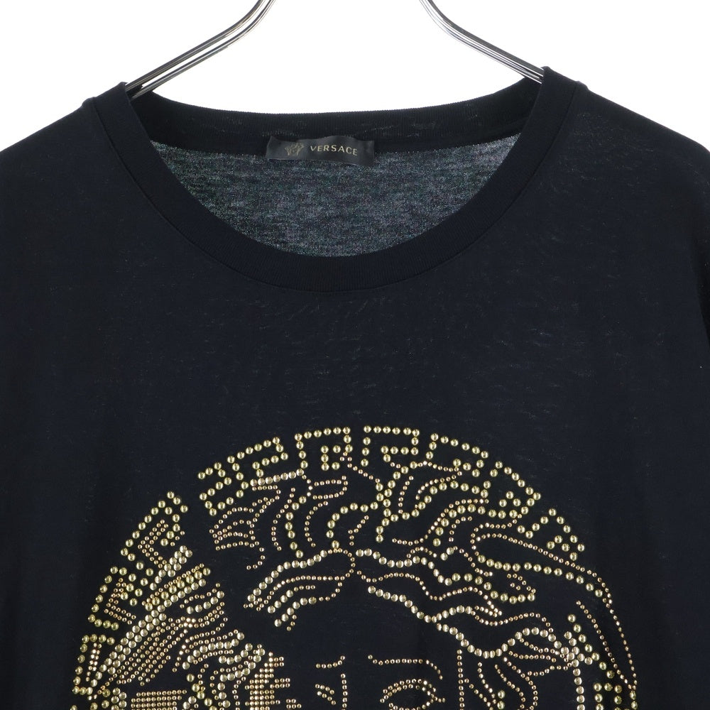 VERSACE(ヴェルサーチ) メデューサロゴ ラインストーン クルーネック