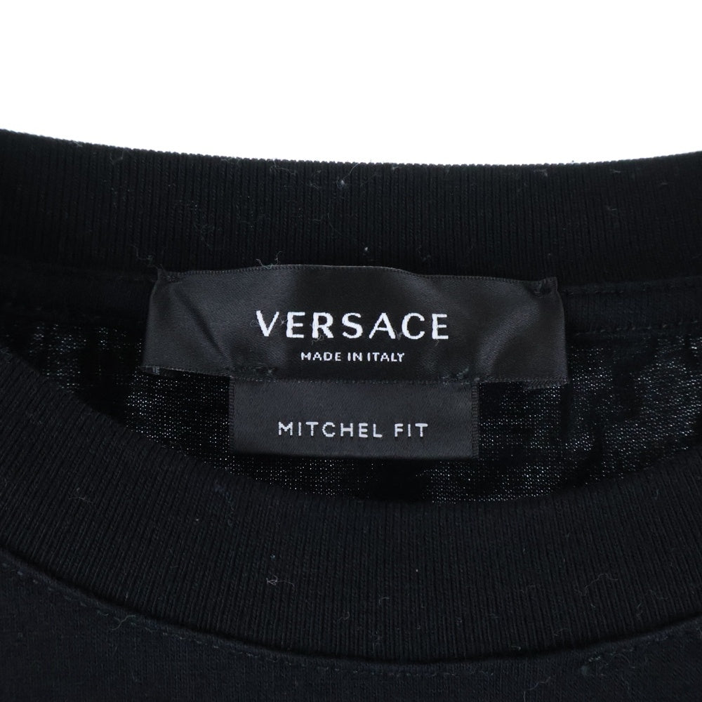 VERSACE(ヴェルサーチ) ロゴプリント クルーネック 半袖Tシャツ カットソー ブラック 1A00919 レディース