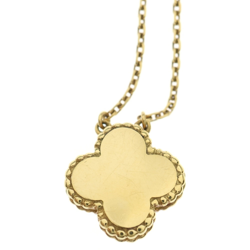Van Cleef & Arpels(ヴァンクリーフアンドアーペル) ヴィンテージアルハンブラ ホリデー オニキス 1PD ダイヤネックレス Au750 K18 ゴールド