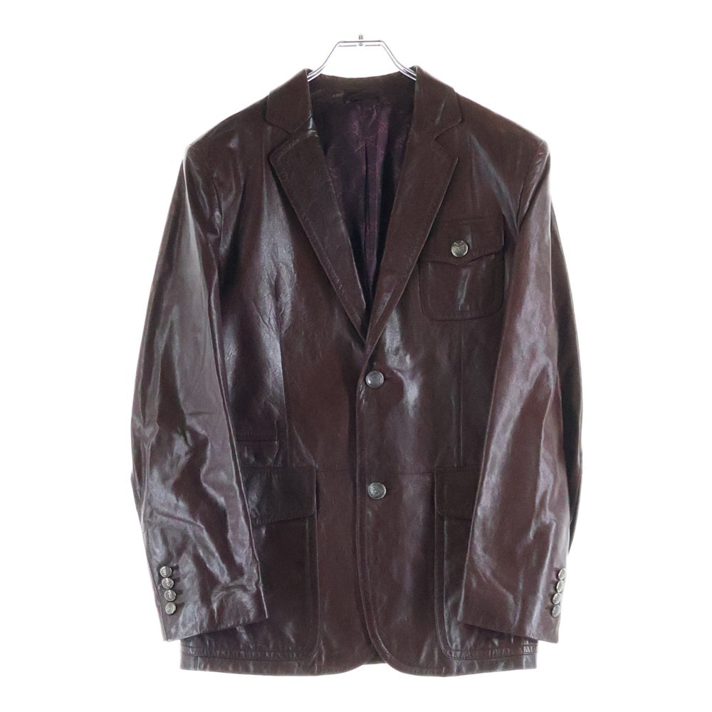 GUCCI(グッチ) レザー テーラードジャケット ボルドー 222355