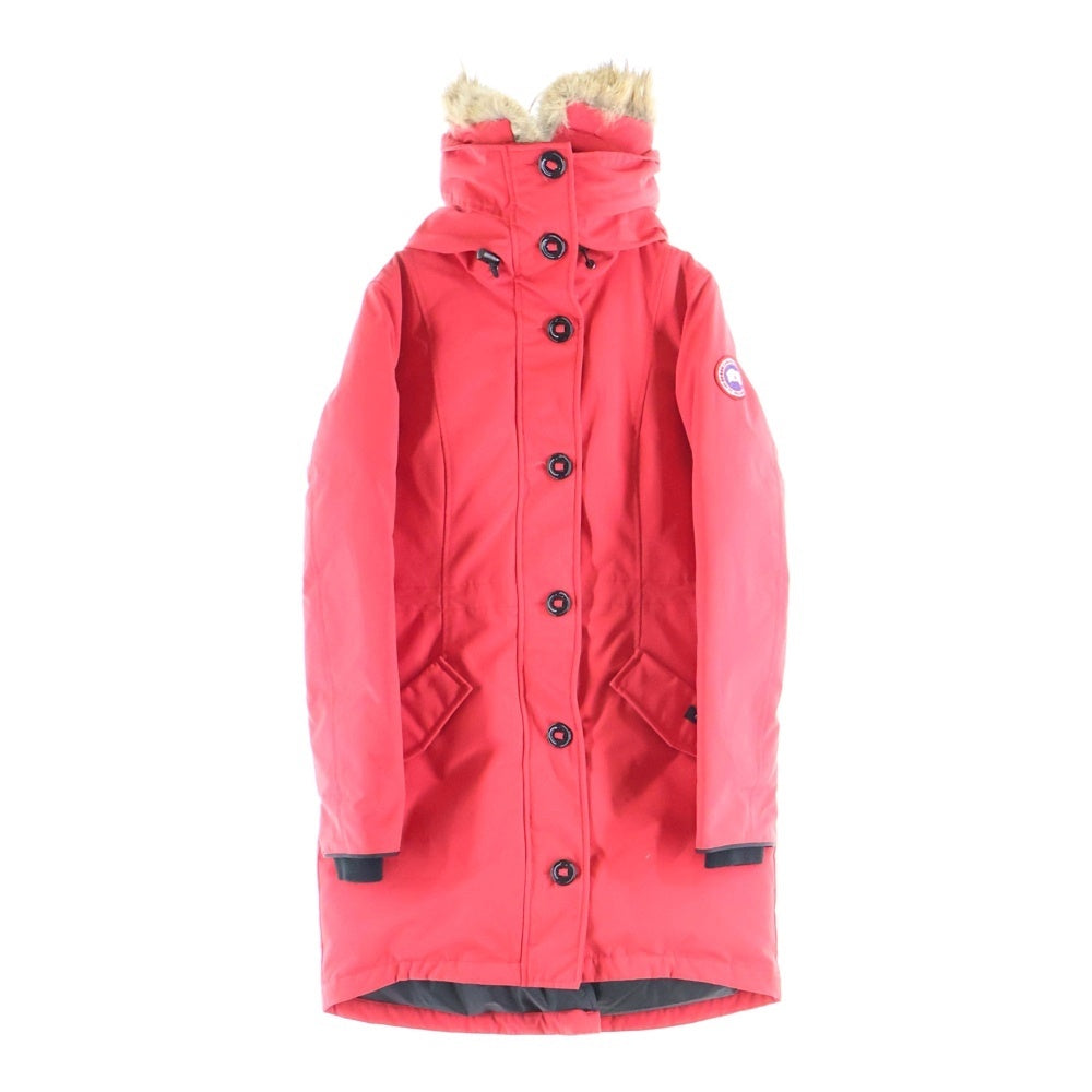 CANADA GOOSE(カナダグース) ROSSCLAIR PARKA ロスクレアパーカー ロゴワッペン付ファーフーデッド ジップアップ ナイロン ダウンジャケット レッド 2580LA