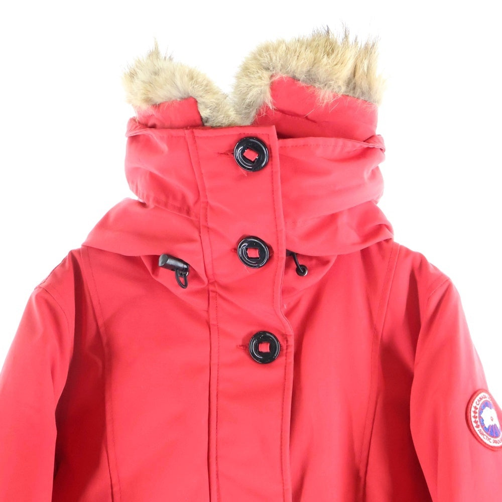CANADA GOOSE(カナダグース) ROSSCLAIR PARKA ロスクレアパーカー ロゴワッペン付ファーフーデッド ジップアップ ナイロン ダウンジャケット レッド 2580LA