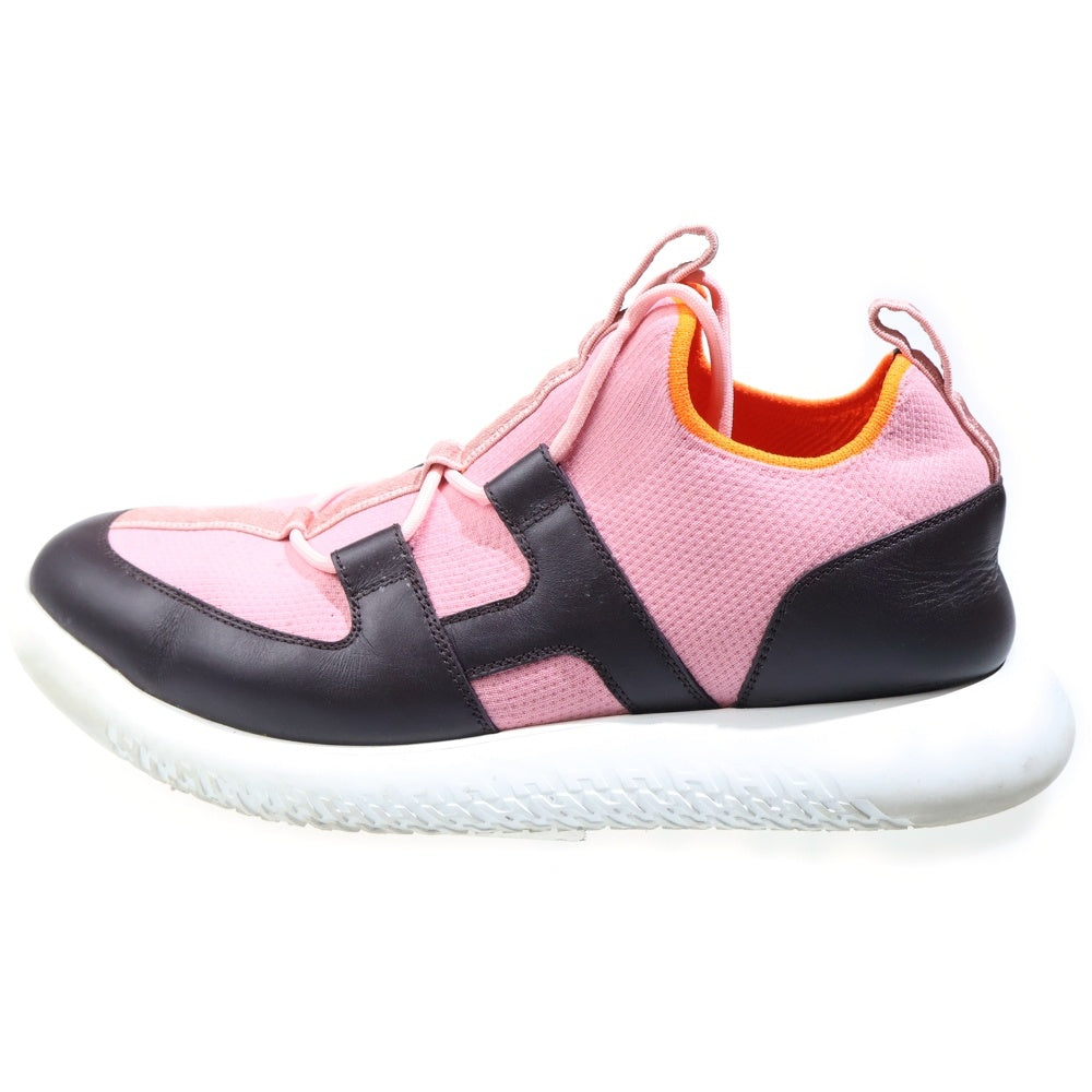 HERMES(エルメス) デュエル レザー切替メッシュローカットスニーカー ピンク/ブラック