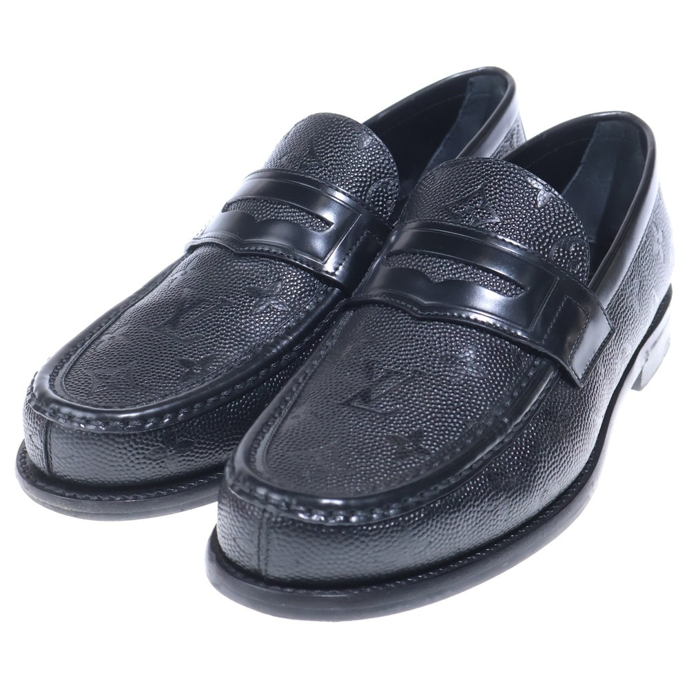 LOUIS VUITTON(ルイヴィトン) ×NBA コラボ LVローファーライン モノグラム レザーローファー ドレスシューズ ブラック