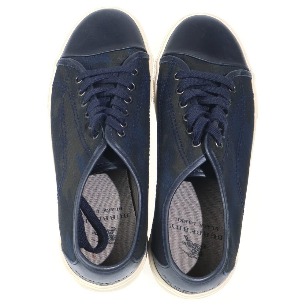 BURBERRY BLACK LABEL(バーバリー ブラックレーベル) 迷彩柄 キャンバス ローカットスニーカー ネイビー