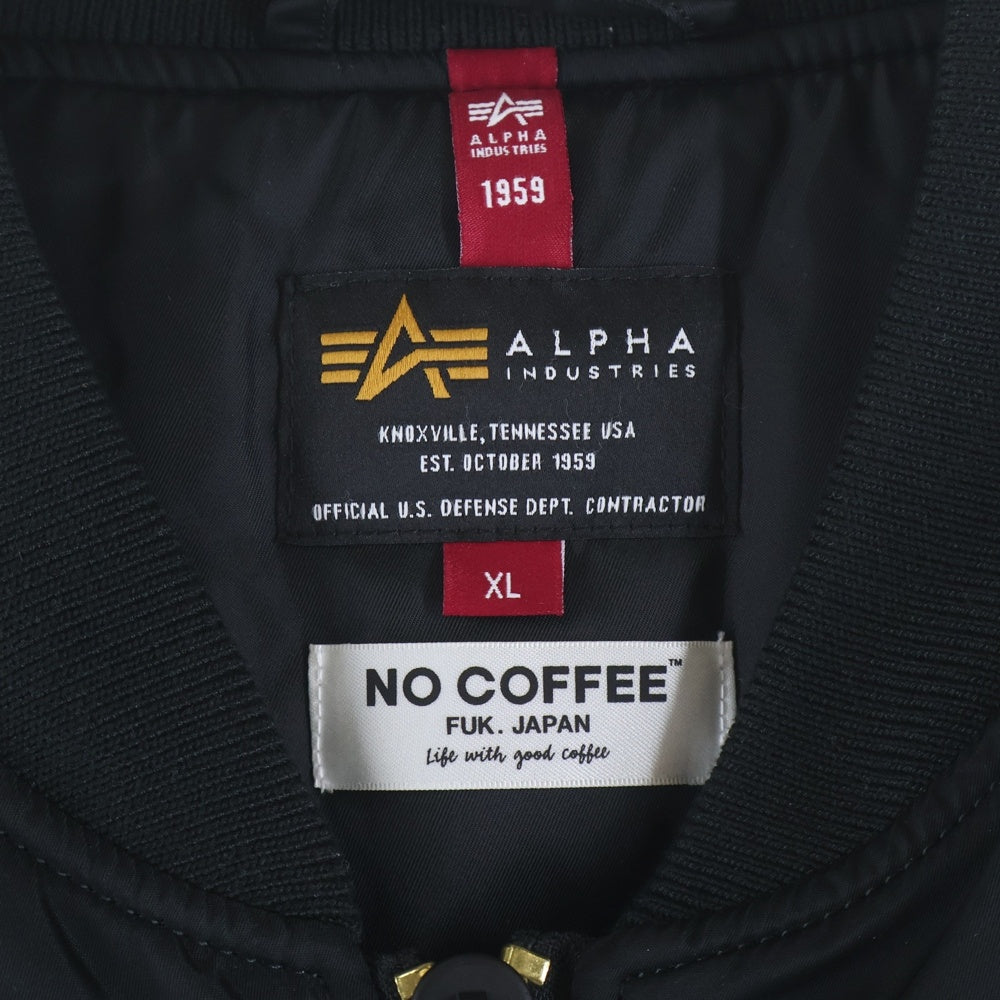 ALPHA INDUSTRIES(アルファ インダストリーズ) 20AW KYNE NO COFFEE キネ ノーコーヒー MA-1 ボンバージャケット ブラック TA0412-9001