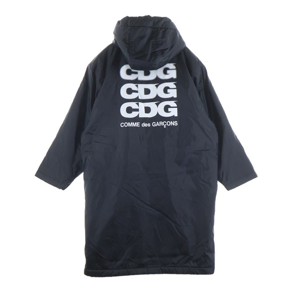 COMME des GARCONS(コムデギャルソン) Boa Over Coat 裏地ボア ナイロン ロングコート アウター ブラック レディース