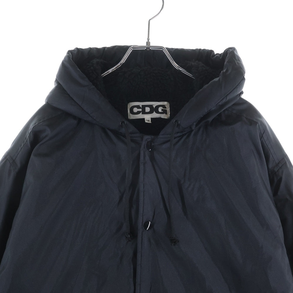 COMME des GARCONS(コムデギャルソン) Boa Over Coat 裏地ボア ナイロン ロングコート アウター ブラック レディース
