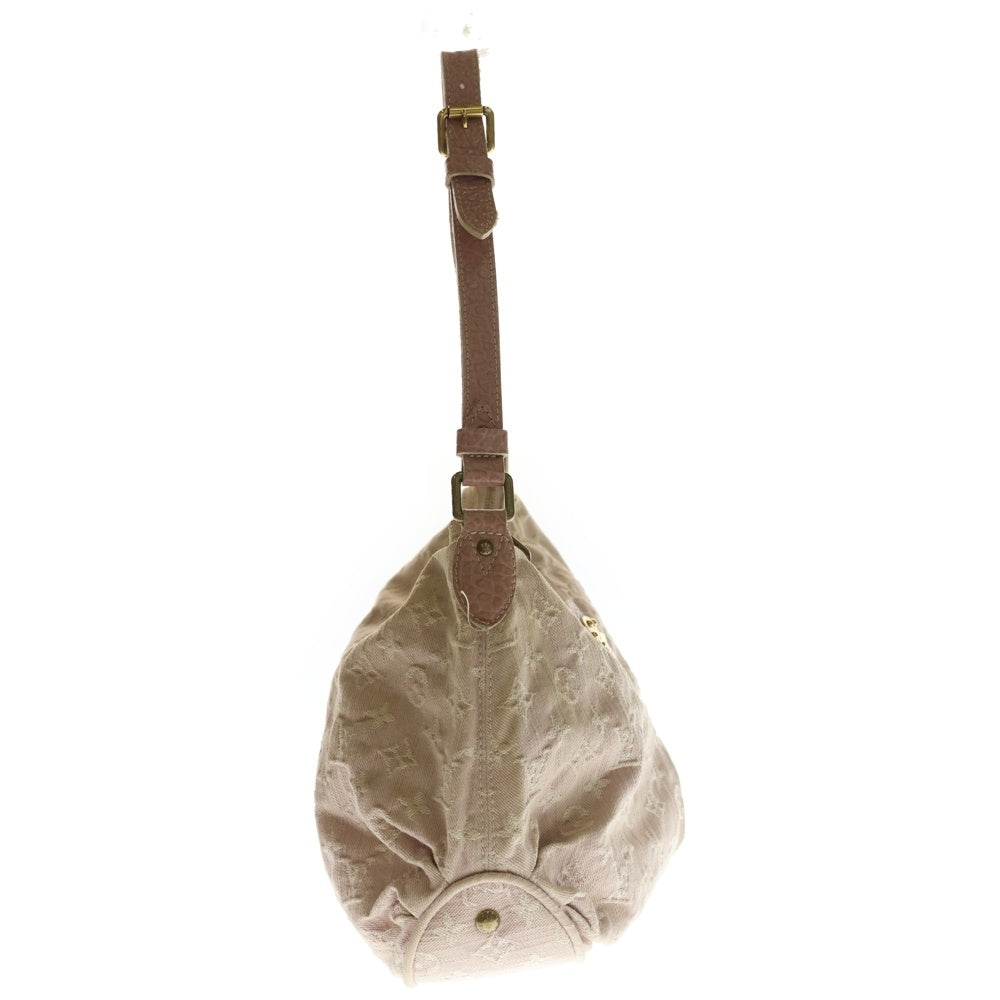 LOUIS VUITTON(ルイヴィトン) モノグラム・デニム スライトリー ハンドバッグ ワンショルダーバッグ ピンク レザー×デニム M95833 ゴールド金具 レディース