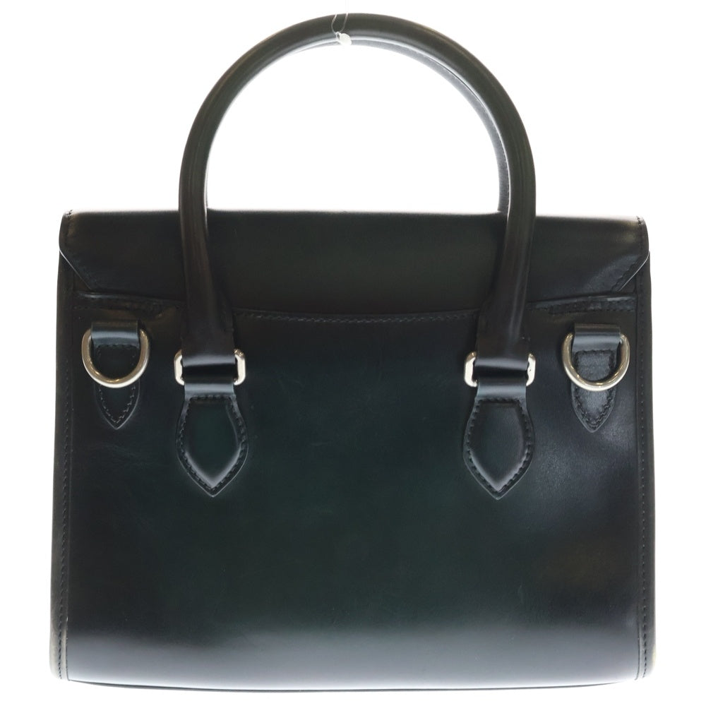 Berluti(ベルルッティ) カリグラフィ エミーオ 2WAYハンドバッグ ショルダーバッグ 2WAYバッグ グリーン レザー シルバー金具 レディース