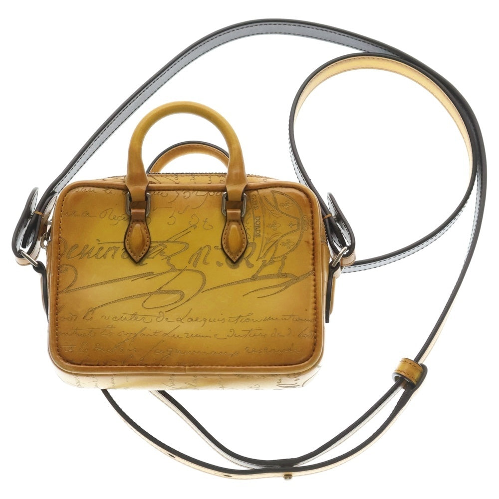 Berluti(ベルルッティ) カリグラフィ アンジュール ナノ 2WAYハンドバッグ ショルダーバッグ イエロー レディース
