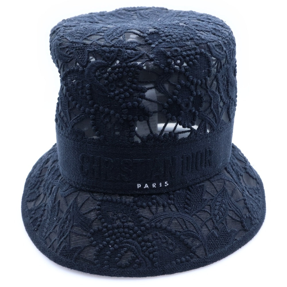 Christian Dior(クリスチャンディオール) ボブB バケットハット 帽子 ブラック レース #57 レディース