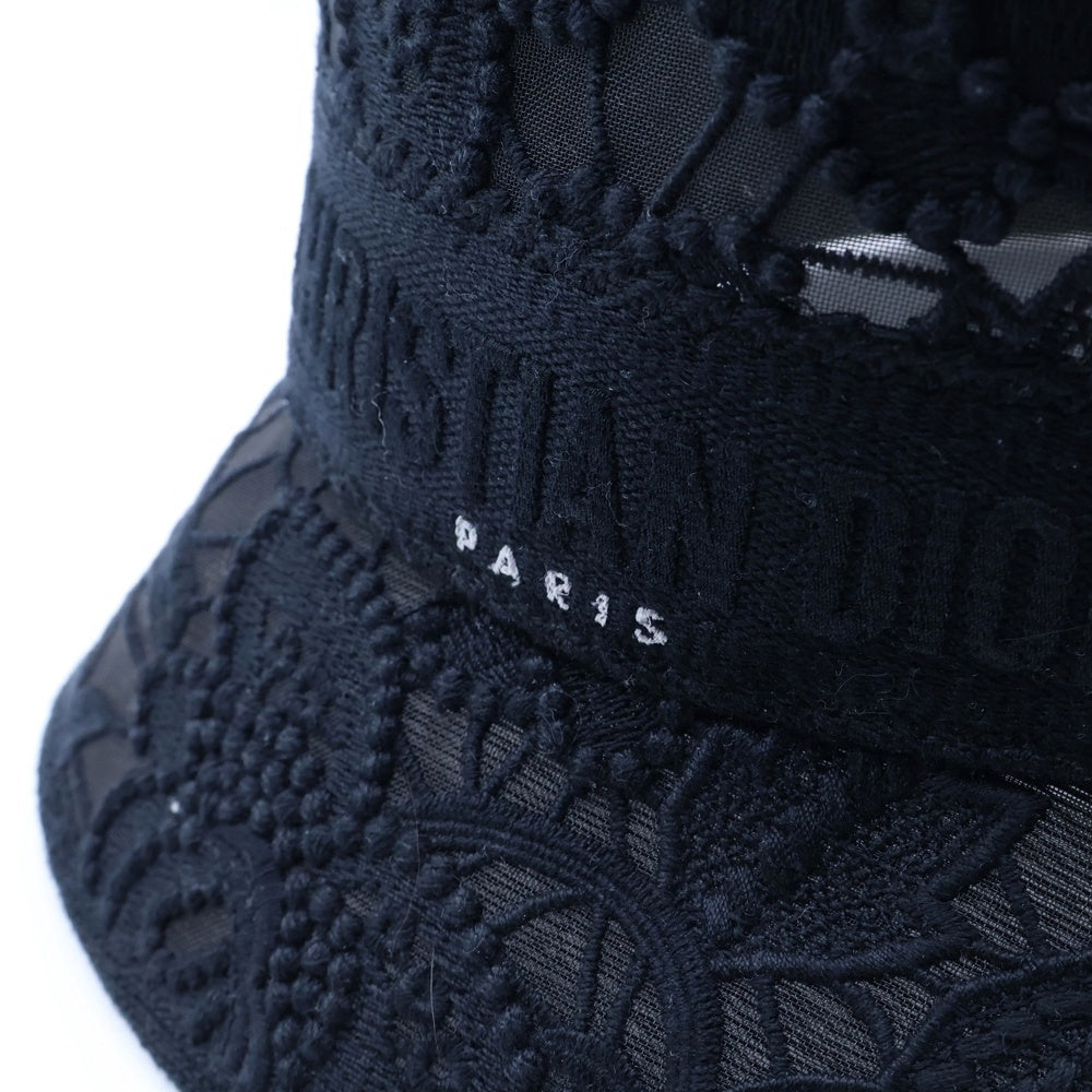 Christian Dior(クリスチャンディオール) ボブB バケットハット 帽子 ブラック レース #57 レディース