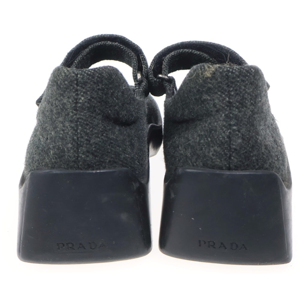 PRADA(プラダ) ツイード フラットシューズ グレー レディース