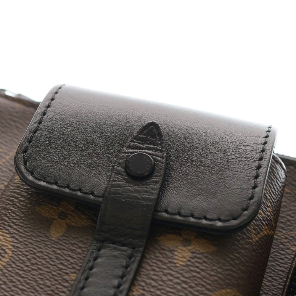 LOUIS VUITTON(ルイヴィトン) モノグラムマカサー クリストファー ウエストバッグ ボディバッグ バムバッグ ブラウン×ブラック M45337 ゴールド金具