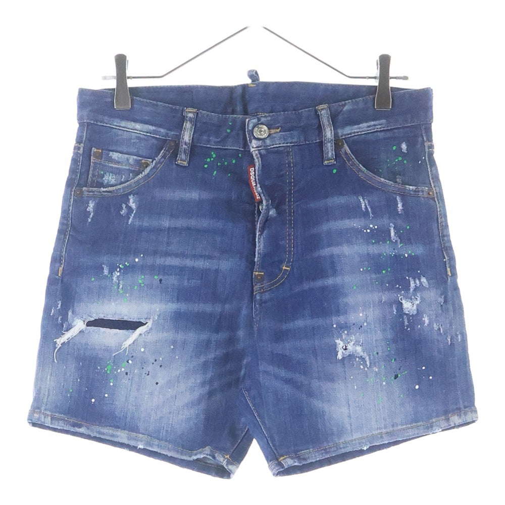 DSQUARED2(ディースクエアード) ダメージ加工 デニム ハーフ ショートパンツ ショーツ インディゴ