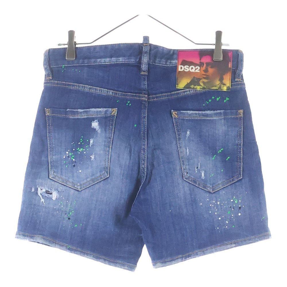 DSQUARED2(ディースクエアード) ダメージ加工 デニム ハーフ ショートパンツ ショーツ インディゴ