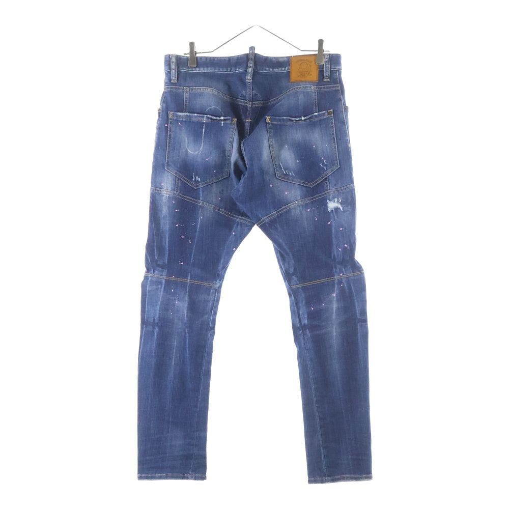 DSQUARED2(ディースクエアード) 19SS ペンキ加工リペアデニムパンツ インディゴ S74LB0536