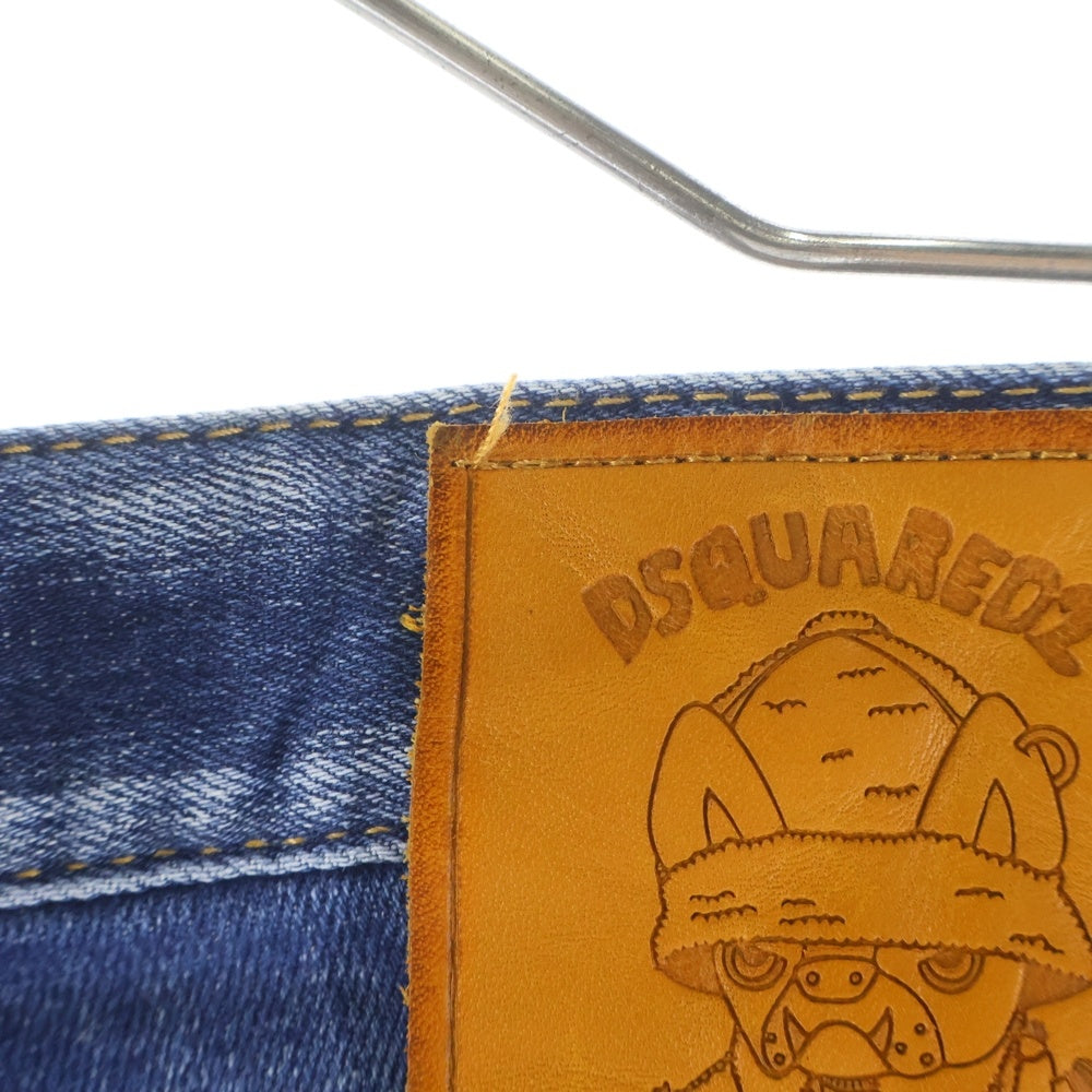 DSQUARED2(ディースクエアード) 19SS ペンキ加工リペアデニムパンツ インディゴ S74LB0536