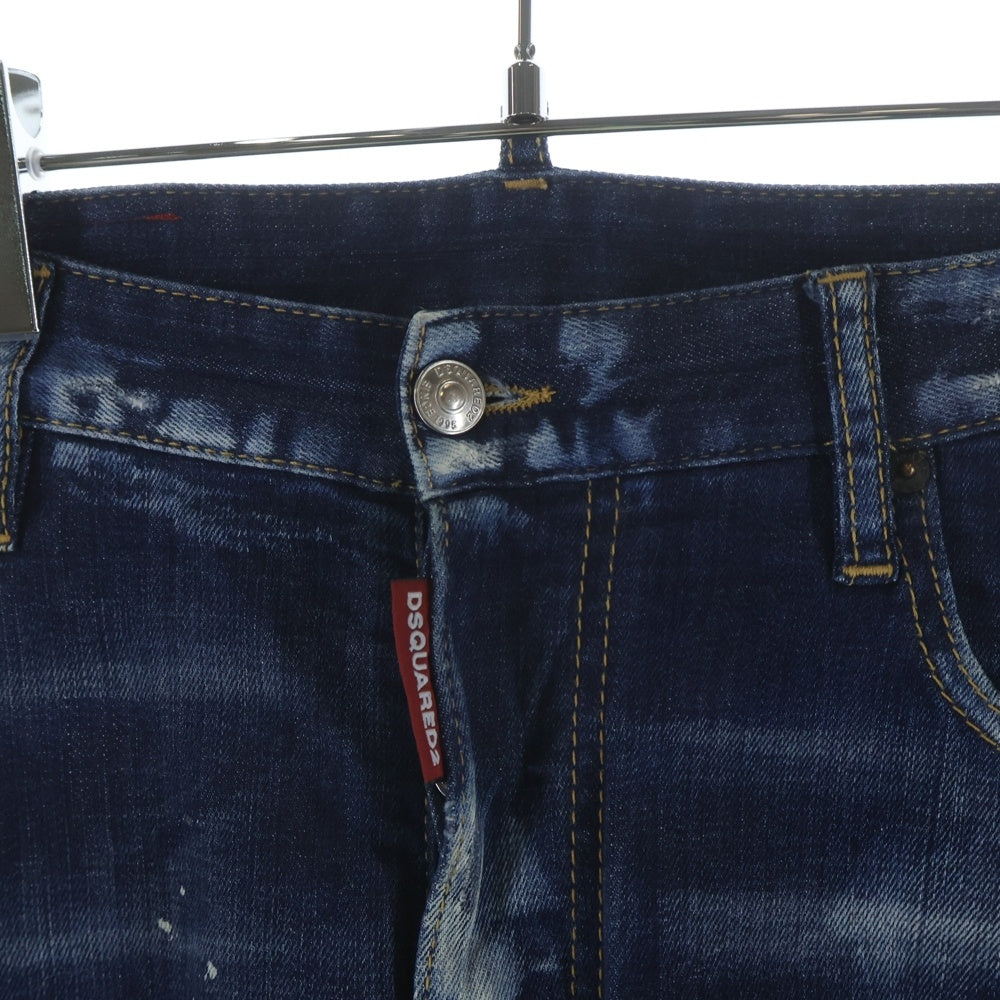 DSQUARED2(ディースクエアード) 18AW ペンキ加工 リペアデニムパンツ ジーンズ インディゴ S74LB0438