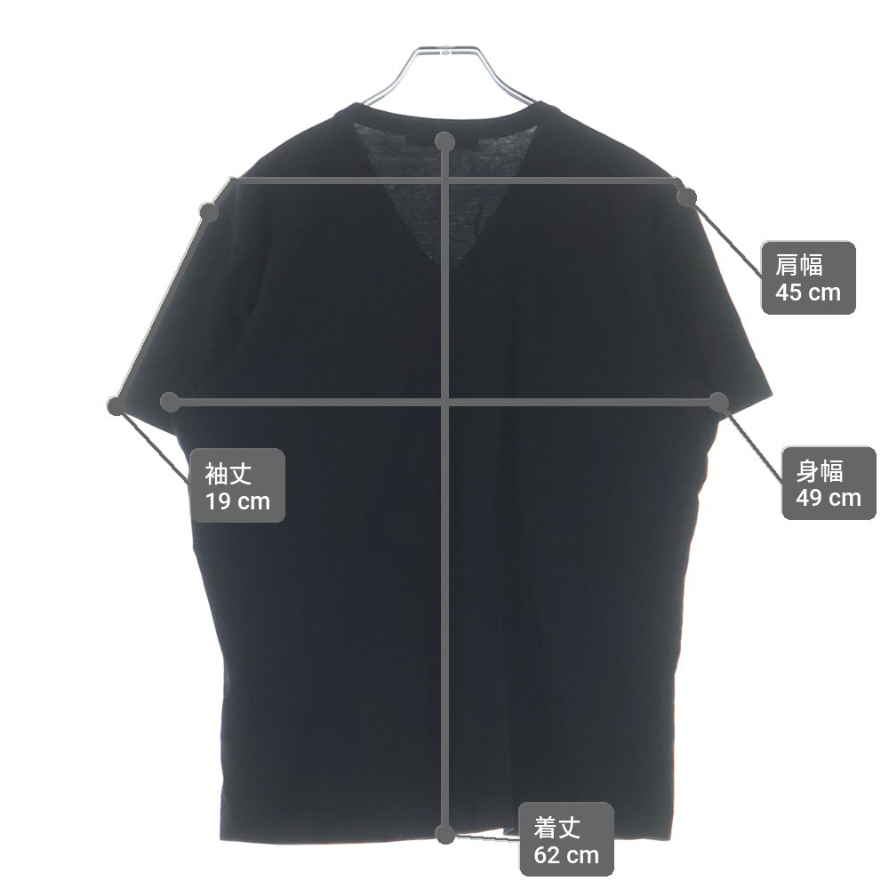 DOLCE & GABBANA(ドルチェアンドガッバーナ) ロゴプレート コットンVネック半袖カットソー Tシャツ ブラック