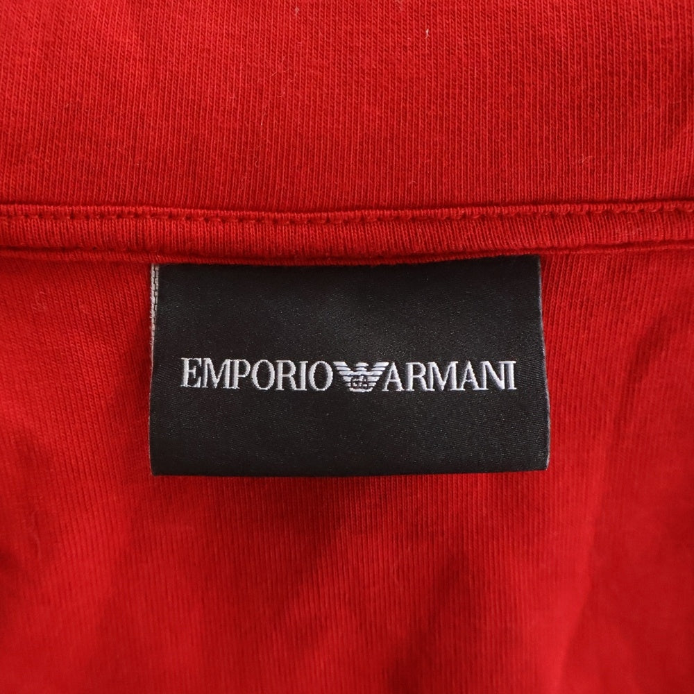 EMPORIO ARMANI(エンポリオアルマーニ) ワンポイント ワッペン プリント ジップアップパーカー レッド