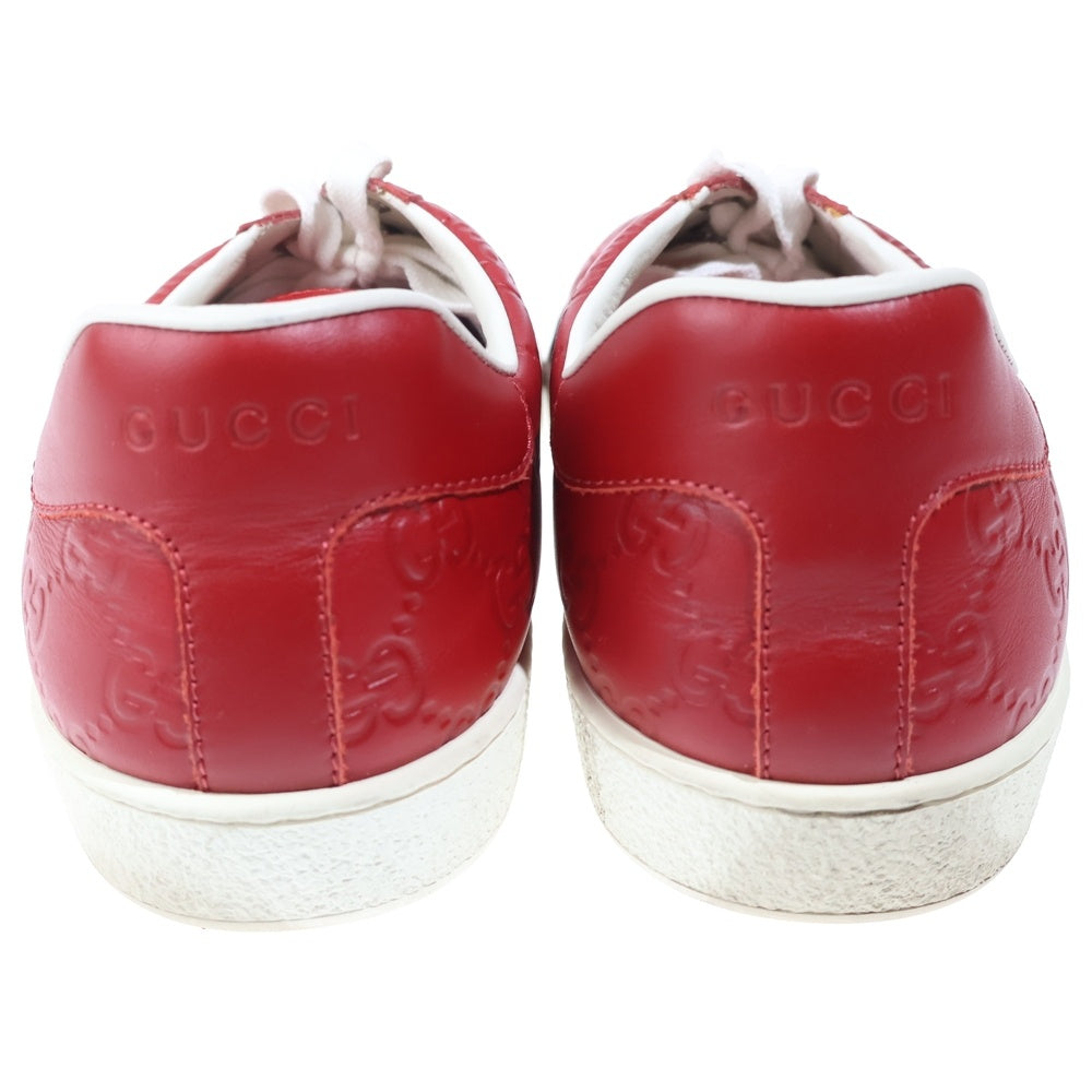 GUCCI(グッチ) ACE エース グッチシマ シェリーライン レザー ローカットシューズ スニーカー レッド 386750
